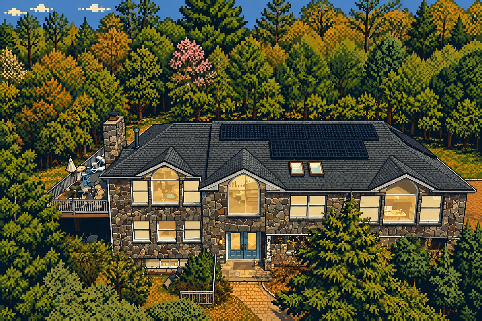 Pixel-art interpretation of 9 Country Club Ln N