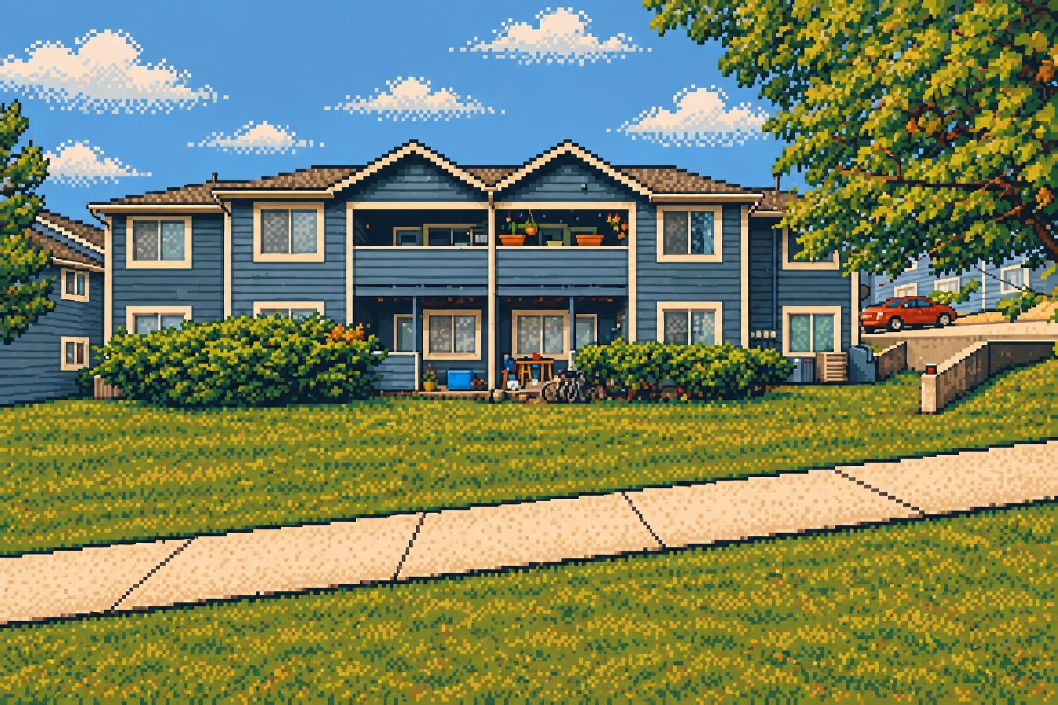 Pixel-art interpretation of 503 Colorado Street Unit 4